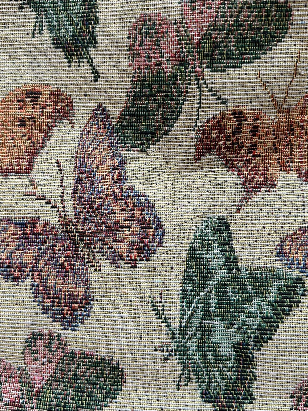 Vintage Taupe Butterfly Print Tapestry Tote Bag - Picture 4 of 7